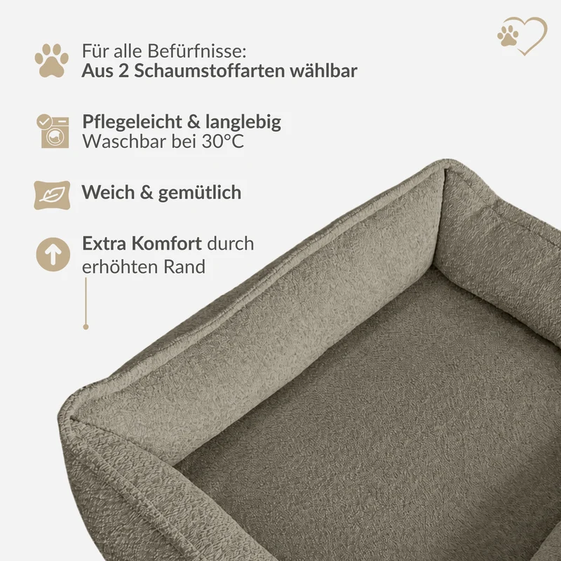 Samtpfote orthopädisches Hundebett Bouclé