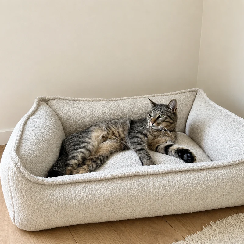 Samtpfote orthopädisches Hundebett Bouclé
