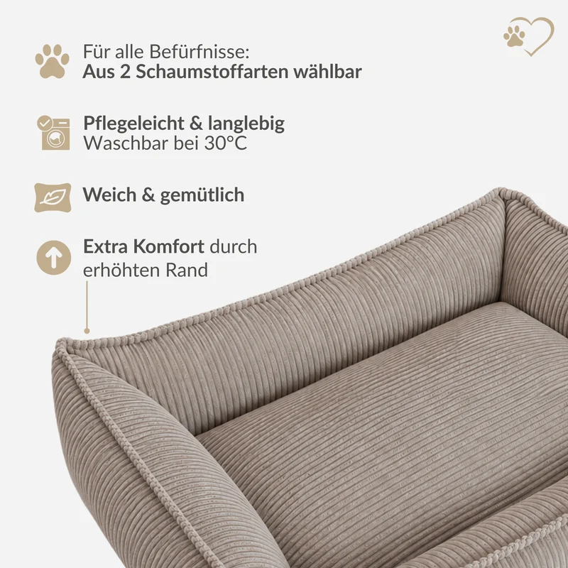 Samtpfote orthopädisches Hundebett Cord