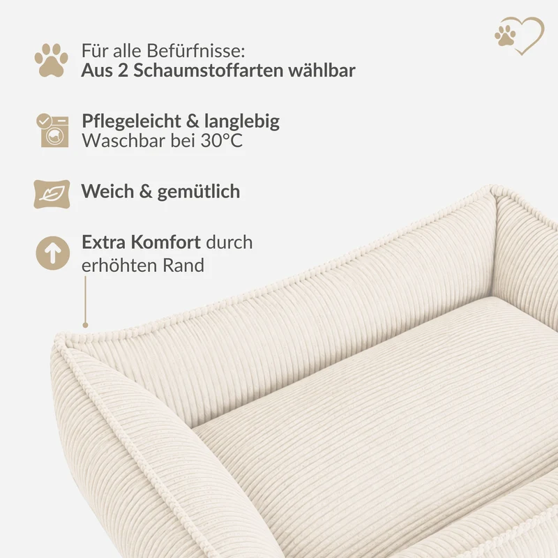 Samtpfote orthopädisches Hundebett Cord