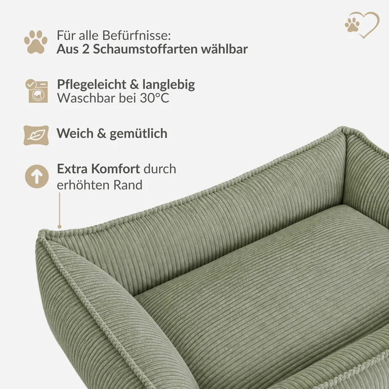 Samtpfote orthopädisches Hundebett Cord