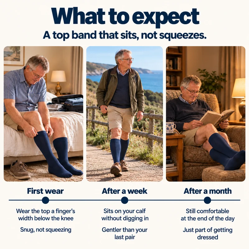 CosyCare® Light Legs Compression Socks Bovenkant knelt