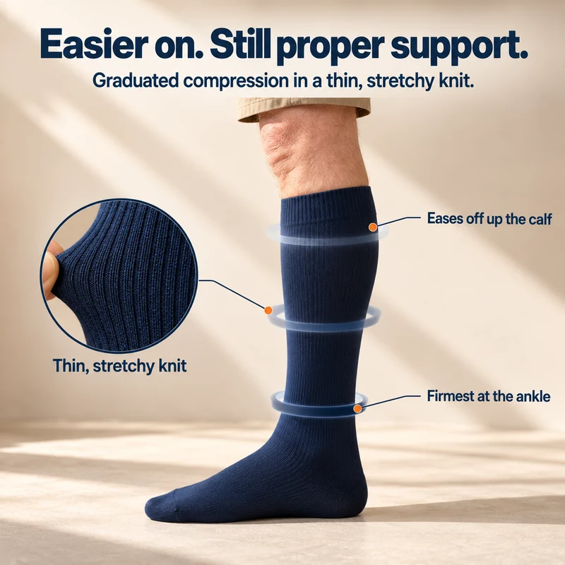 CosyCare® Light Legs Compression Socks Bovenkant knelt