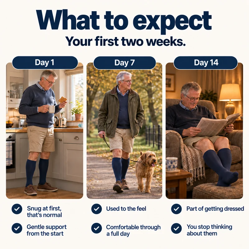CosyCare® Light Legs Compression Socks einde van lange dag