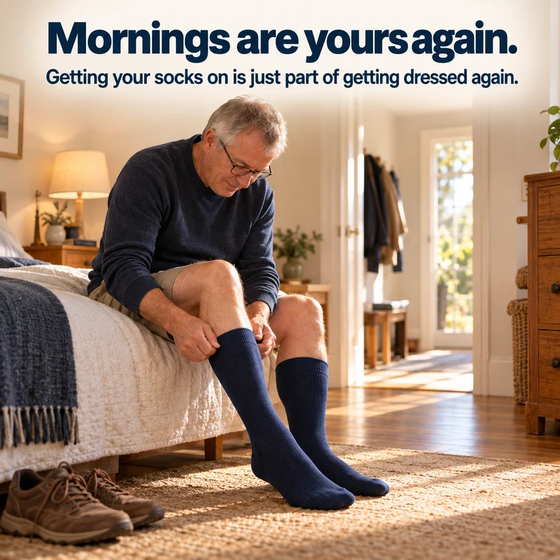 CosyCare® Light Legs Compression Socks Aantrekken een gevecht