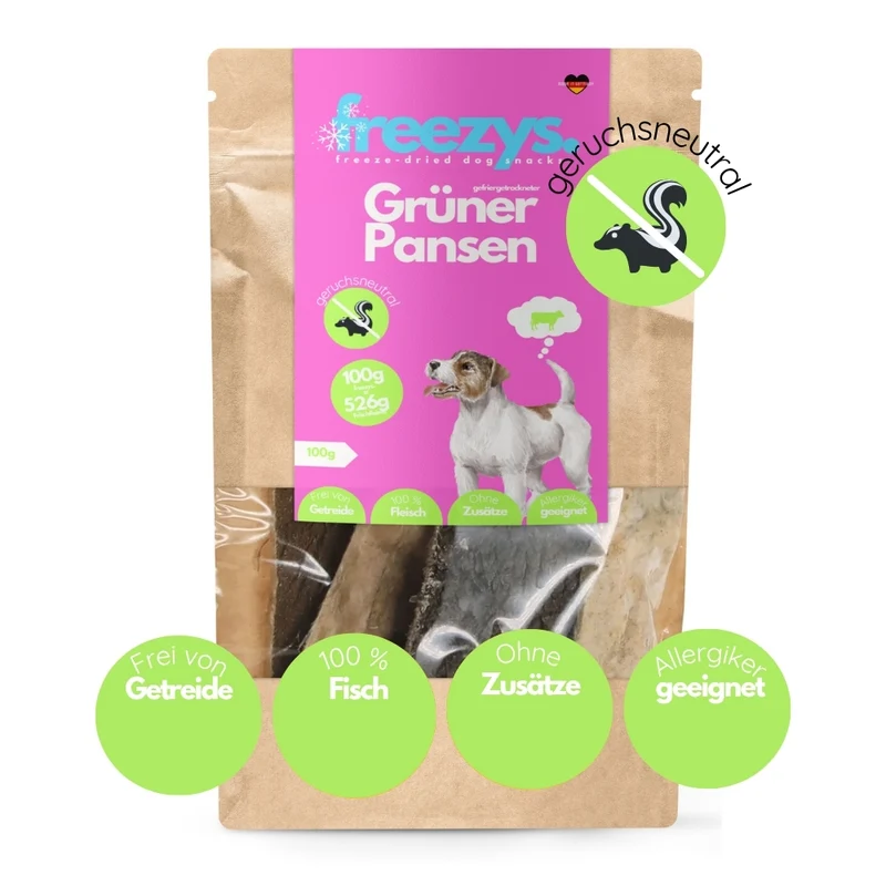 Kausnack Gefriergetrockneter Grüner Rinderpansen, 100g