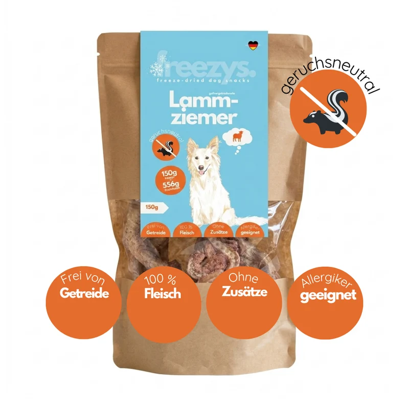Kausnack Gefriergetrocknete Lammziemer 150 g