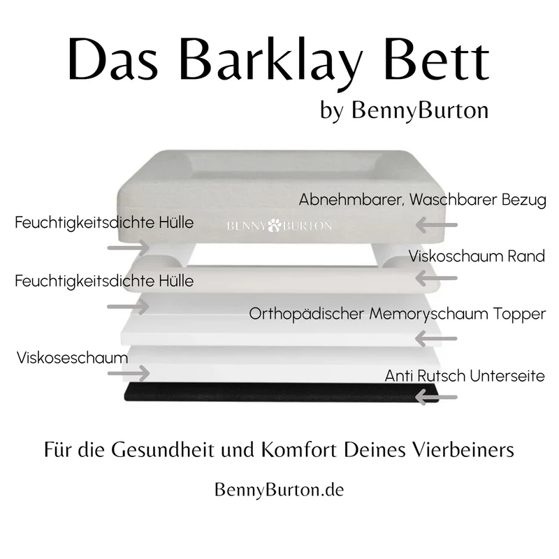 Hundebett Barklay Größe L mit Bouclébezug