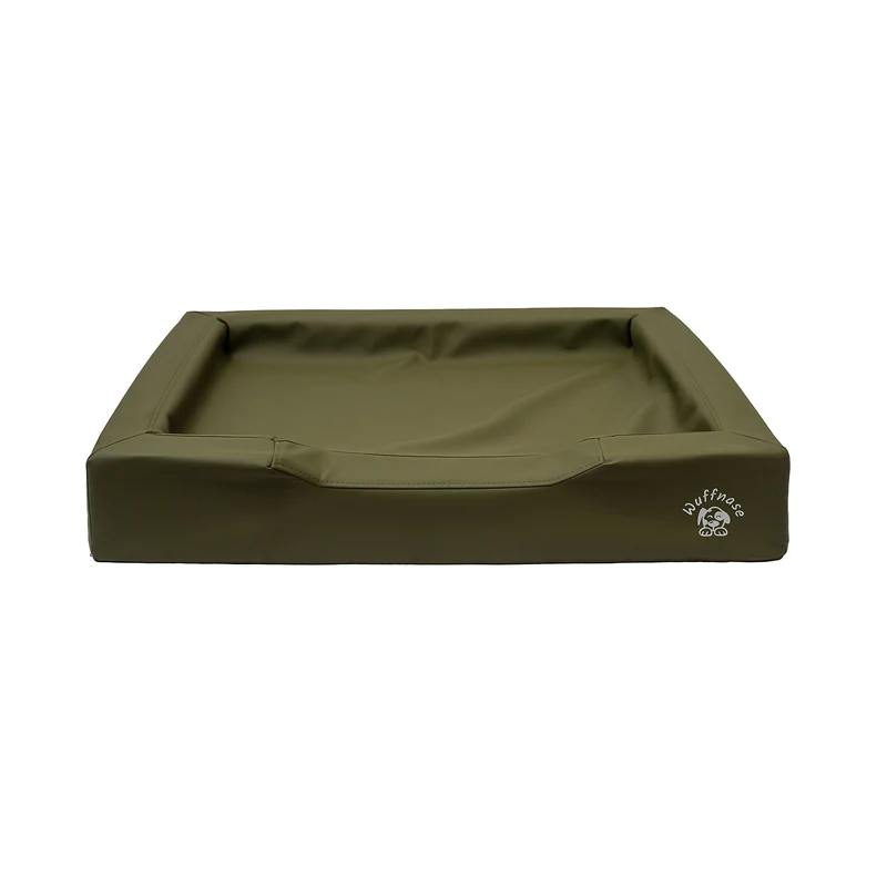 Pfotenruhe Hundebett + Anti-Haar Decke Ella – Grün/Rosa