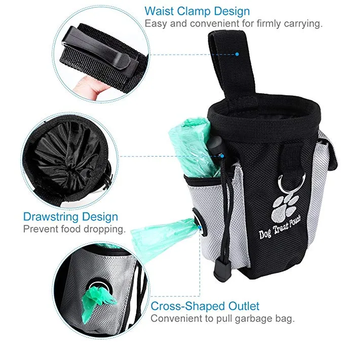 Dog Treat Pouch Drawstring Carries Pet Toys Food Poop Bag