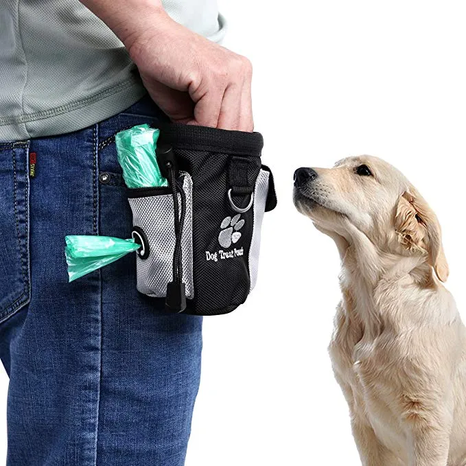 Dog Treat Pouch Drawstring Carries Pet Toys Food Poop Bag
