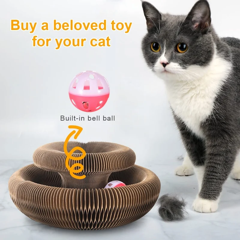 Cat Toy Magic Organ Cat Scratch Board With Bell Interactive Kitten Toy