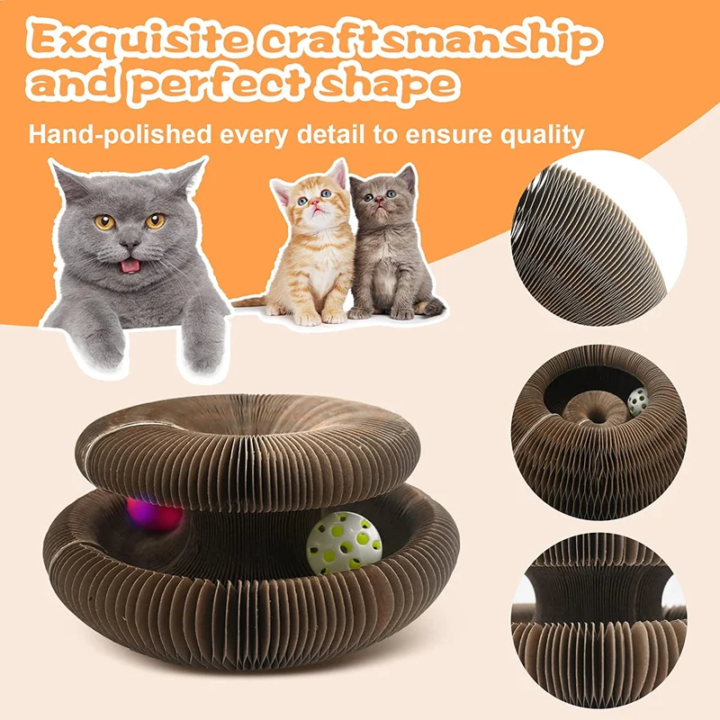 Cat Toy Magic Organ Cat Scratch Board With Bell Interactive Kitten Toy