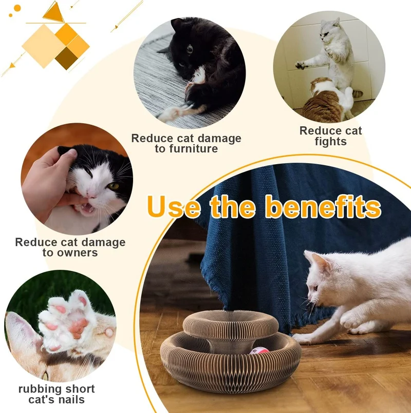 Cat Toy Magic Organ Cat Scratch Board With Bell Interactive Kitten Toy