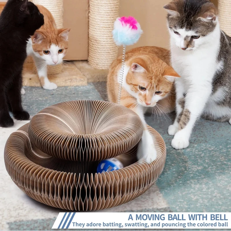 Cat Toy Magic Organ Cat Scratch Board With Bell Interactive Kitten Toy