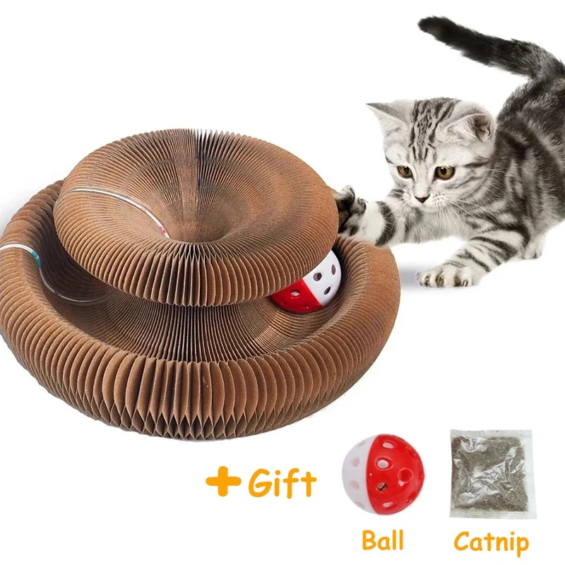 Cat Toy Magic Organ Cat Scratch Board With Bell Interactive Kitten Toy