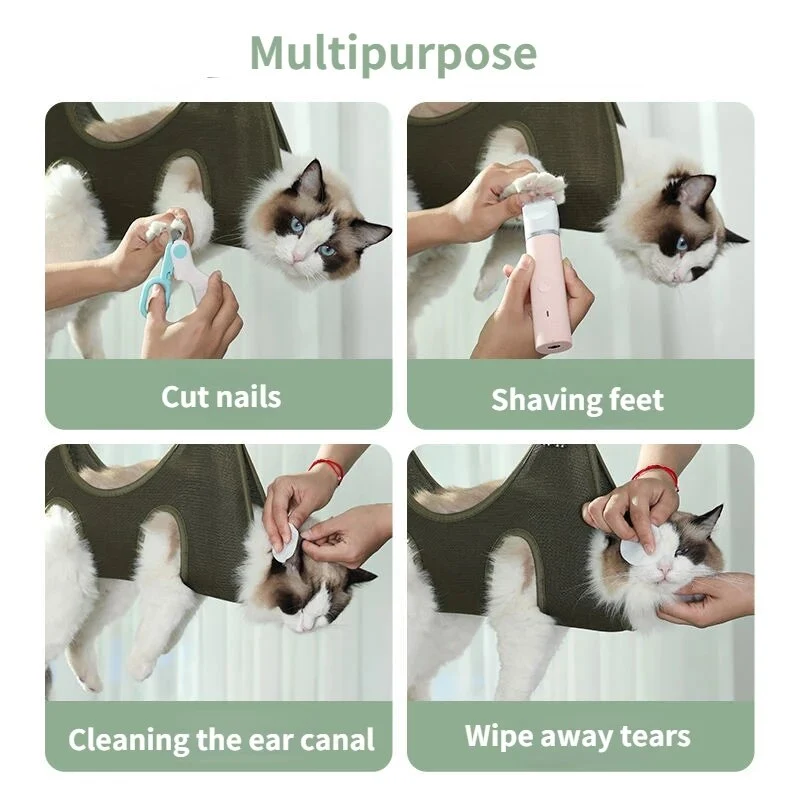 Cat Grooming Nail Cutting Anti Scratch Bite Fixed Bag Bath Trimming Restraint Bag