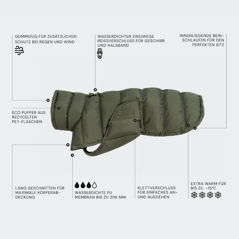 Hundemantel Everest Light Olive
