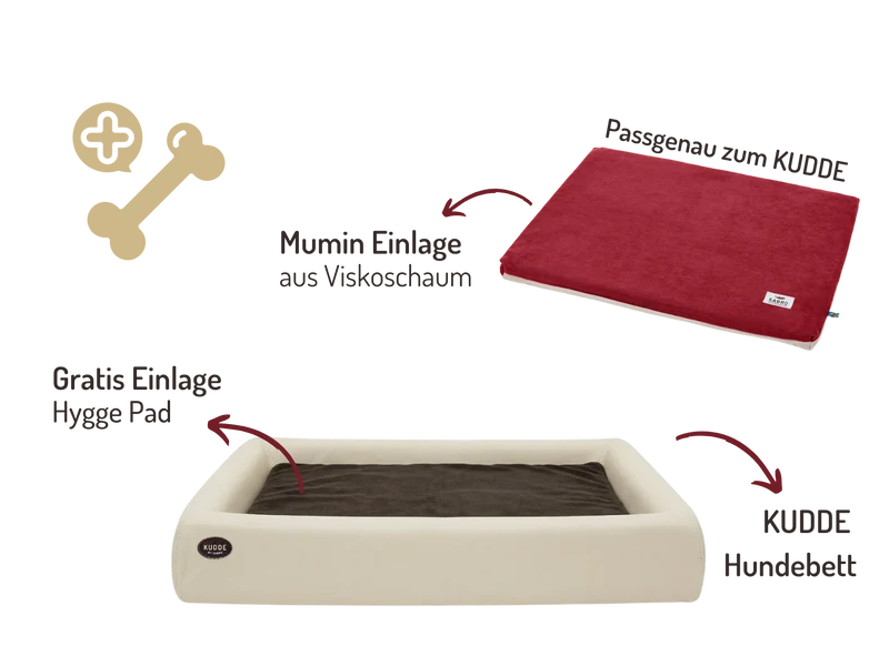 SABRO Orthopädisch-Plus Bundle | KUDDE Hundebett + Mumin Einlage Alltid