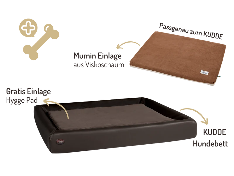 SABRO Orthopädisch-Plus Bundle | KUDDE Hundebett + Mumin Einlage Alltid
