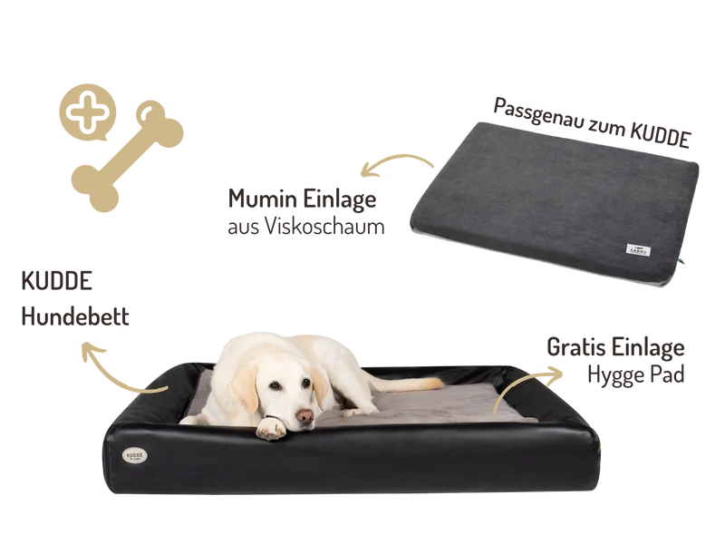 SABRO Orthopädisch-Plus Bundle | KUDDE Hundebett + Mumin Einlage Alltid