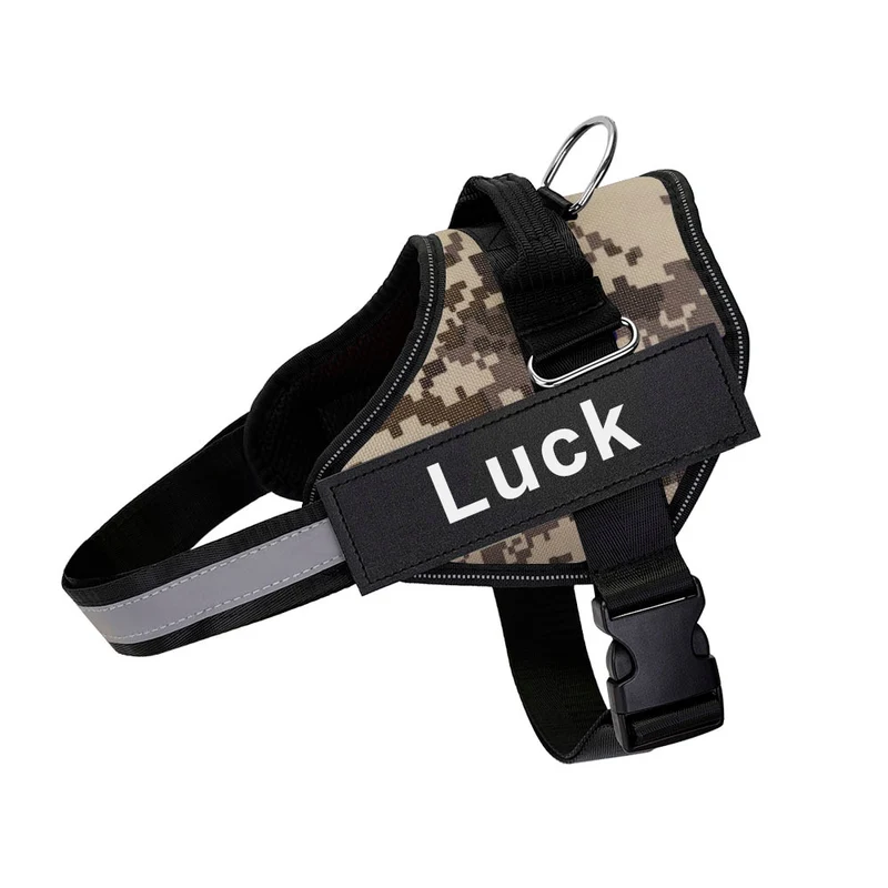 personalized dog harness reflective adjustable dog harness vest for small large dog with customized patch dogs training supplies DB966 Dropshipping
