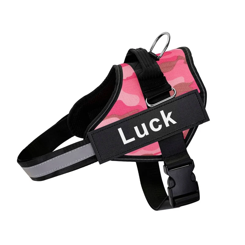 personalized dog harness reflective adjustable dog harness vest for small large dog with customized patch dogs training supplies DB966 Dropshipping