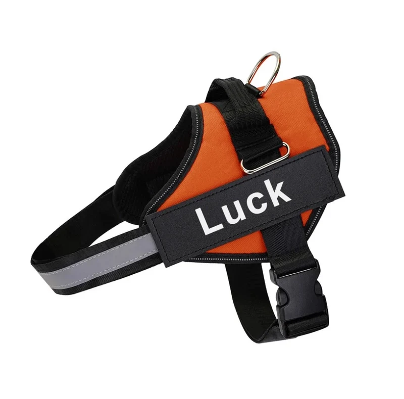 personalized dog harness reflective adjustable dog harness vest for small large dog with customized patch dogs training supplies DB966 Dropshipping