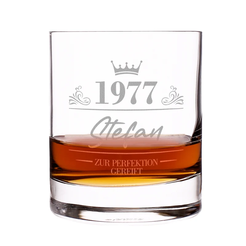 Glenfiddich Whisky Geschenkset personalisiert mit 2 Gläsern & Holzkiste | Geschenk zum Geburtstag