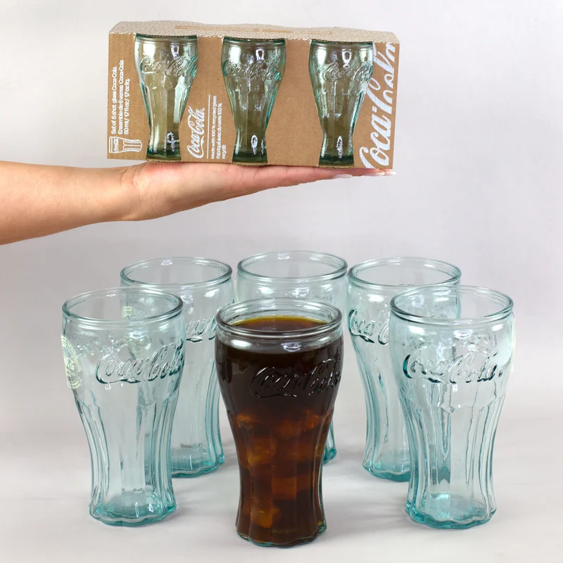 Coca-Cola Glas Set 12-teilig mit Trinkgläsern & Schnapsgläsern | Retro Gläser aus Recyclingglas