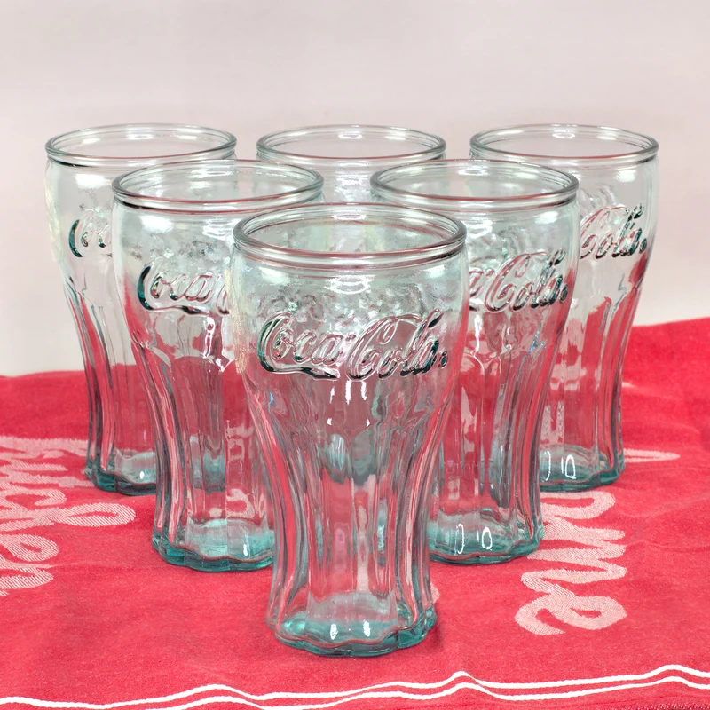 6er Pack Retro Coca-Cola Glas in klassischer Form als Geschenk Set | Nachhaltig & Handgefertigt