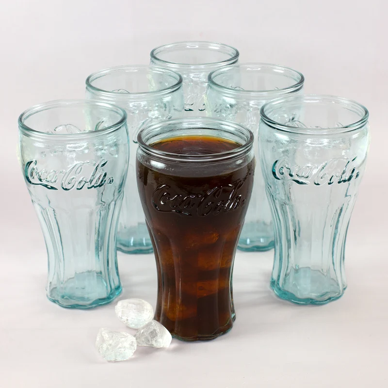 6er Pack Retro Coca-Cola Glas in klassischer Form als Geschenk Set | Nachhaltig & Handgefertigt