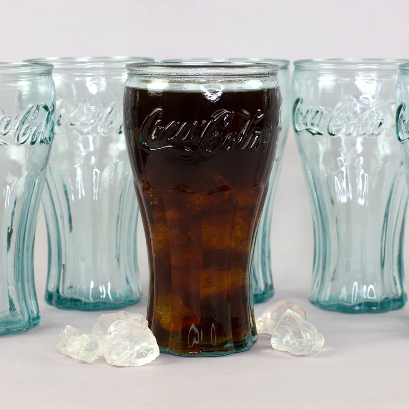 6er Pack Retro Coca-Cola Glas in klassischer Form als Geschenk Set | Nachhaltig & Handgefertigt