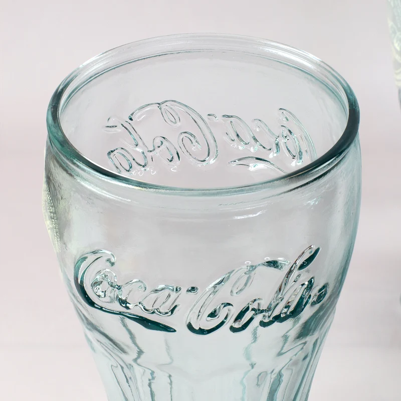 6er Pack Retro Coca-Cola Glas in klassischer Form als Geschenk Set | Nachhaltig & Handgefertigt