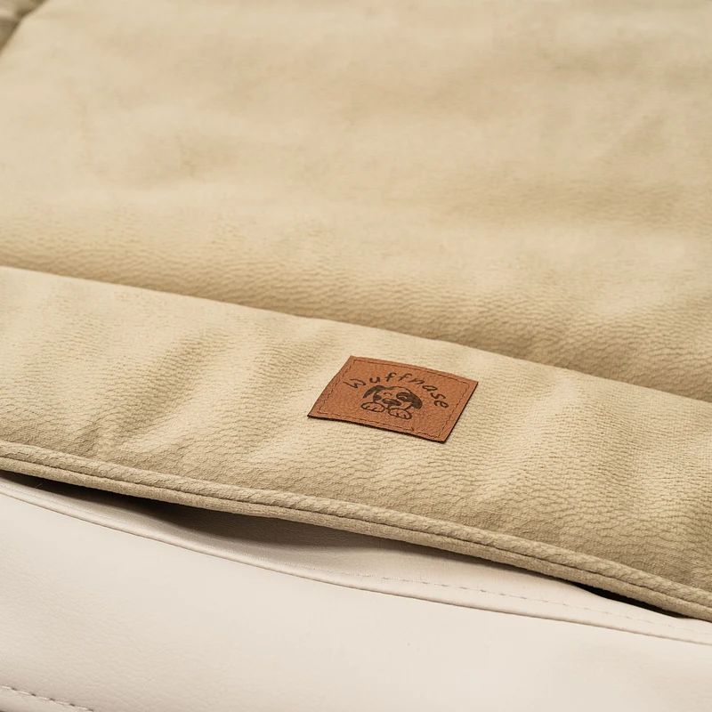 Pfotenruhe Hundebett + Anti-Haar Decke Ella – Beige/Beige