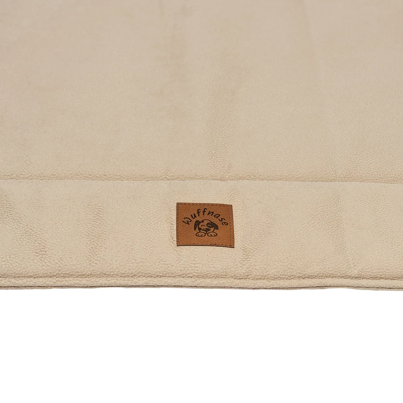 Pfotenruhe Hundebett + Anti-Haar Decke Ella – Beige/Beige