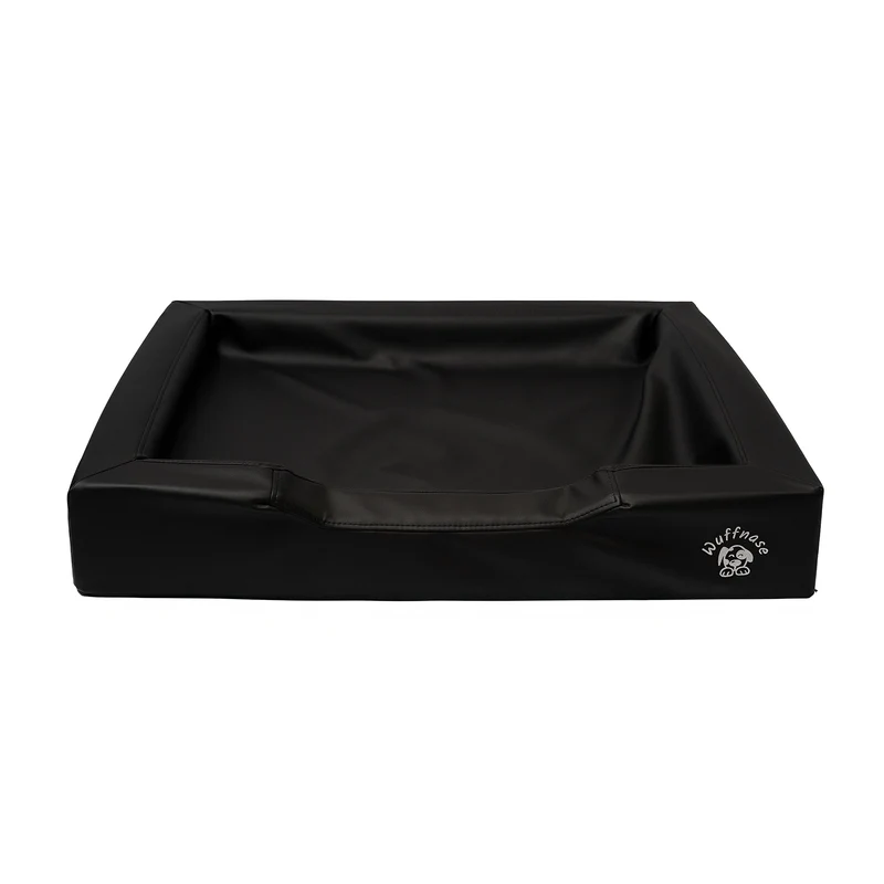 Pfotenruhe Hundebett + Anti-Haar Decke Ella – Schwarz/Beige
