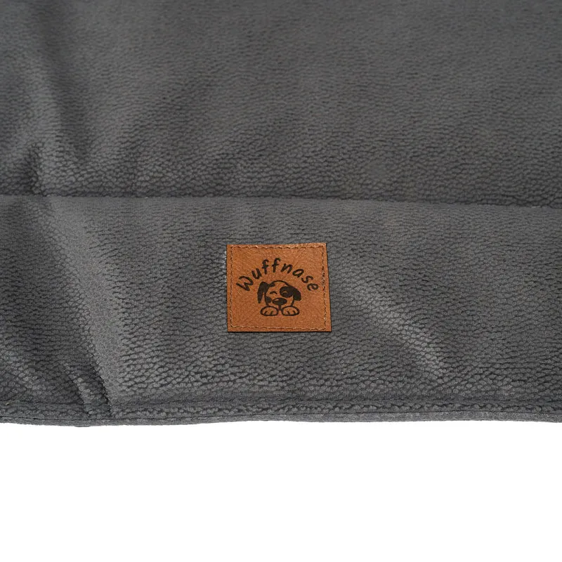 Pfotenruhe Hundebett + Anti-Haar Decke Ella – Schwarz/Anthrazit
