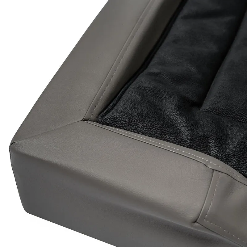 Pfotenruhe Hundebett + Anti-Haar Decke Ella – Grau/Schwarz