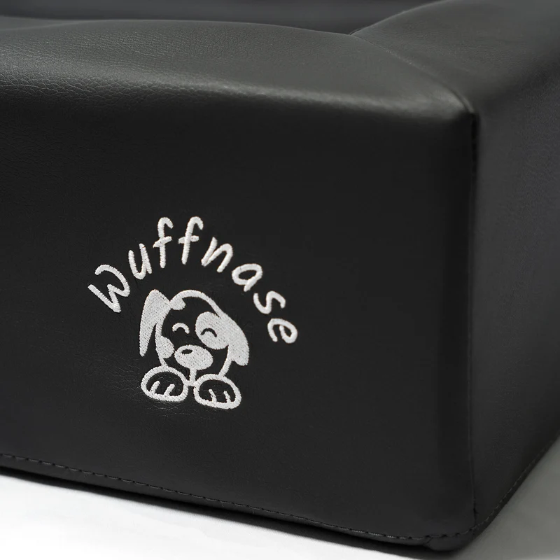 Pfotenruhe Hundebett + Anti-Haar Decke Ella – Anthrazit/Rosa
