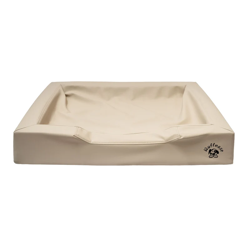Pfotenruhe Hundebett + Anti-Haar Decke Ella – Beige/Rosa