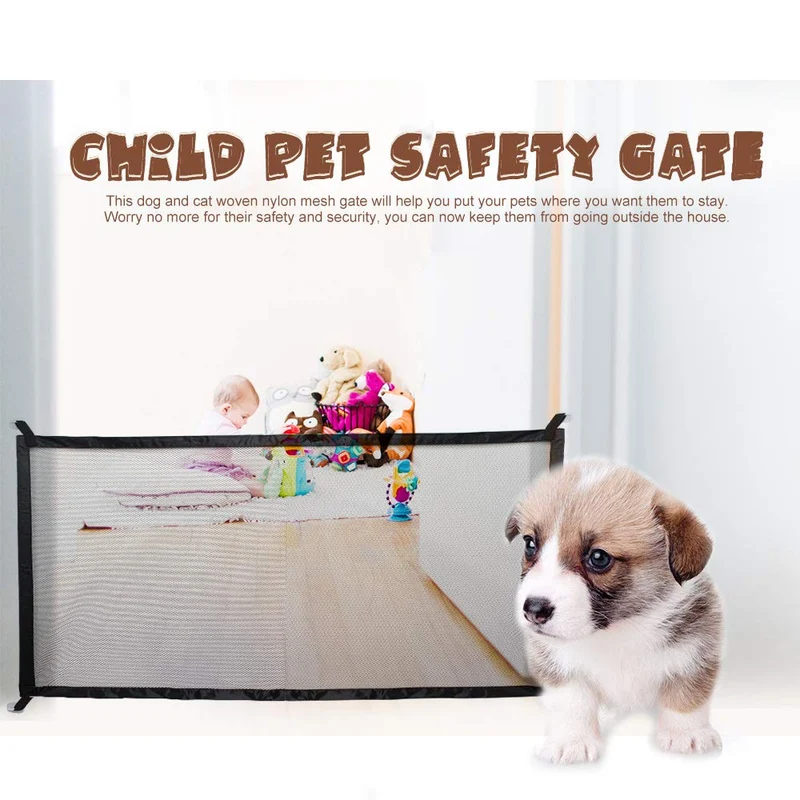 Dog Gate Ingenious Mesh Dog Fence For Indoor and Outdoor