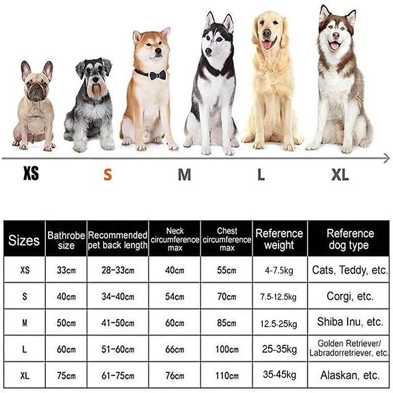 Dog Bathrobe Microfiber Dog Drying Coat Super Absorbent Pet Bath Towel