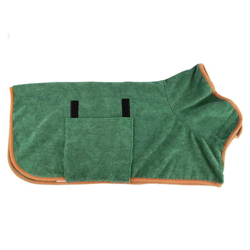 Dog Bathrobe Microfiber Dog Drying Coat Super Absorbent Pet Bath Towel