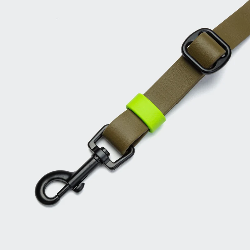 Freihandleine BioThane Ipanema Olive-Neon Green