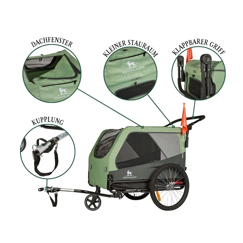 Knuffelwuff Cruvado L-XL Hundeanhänger Fahrrad