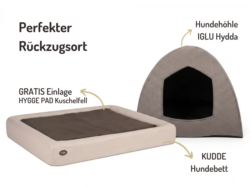 SABRO Hundehöhlen-Bundle | KUDDE + Iglu Hydda