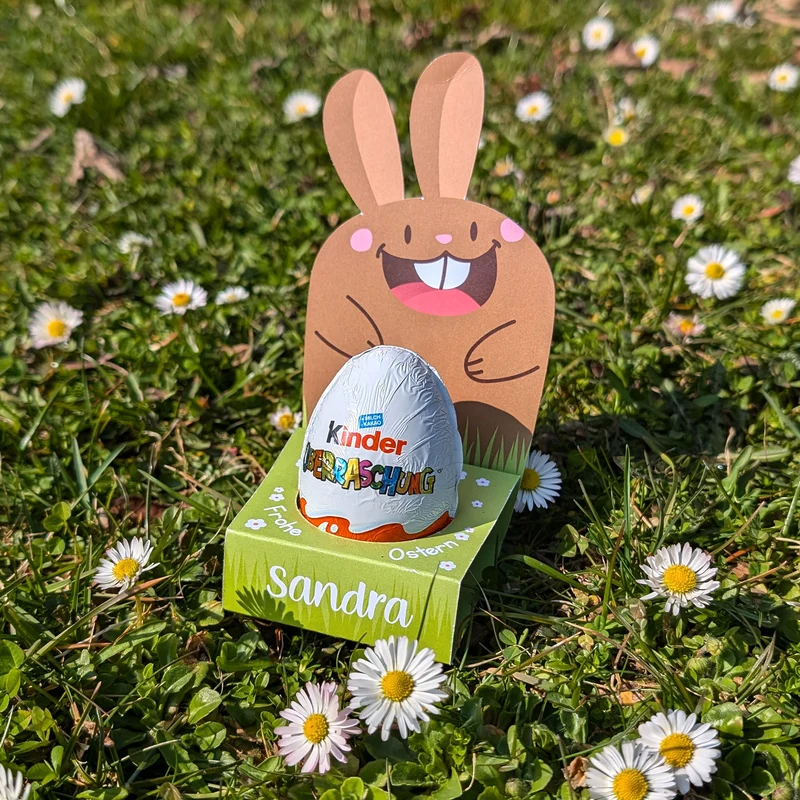 Überraschungsei mit personalisierter Geschenkverpackung zu Ostern | Osterhase "Frohe Ostern"