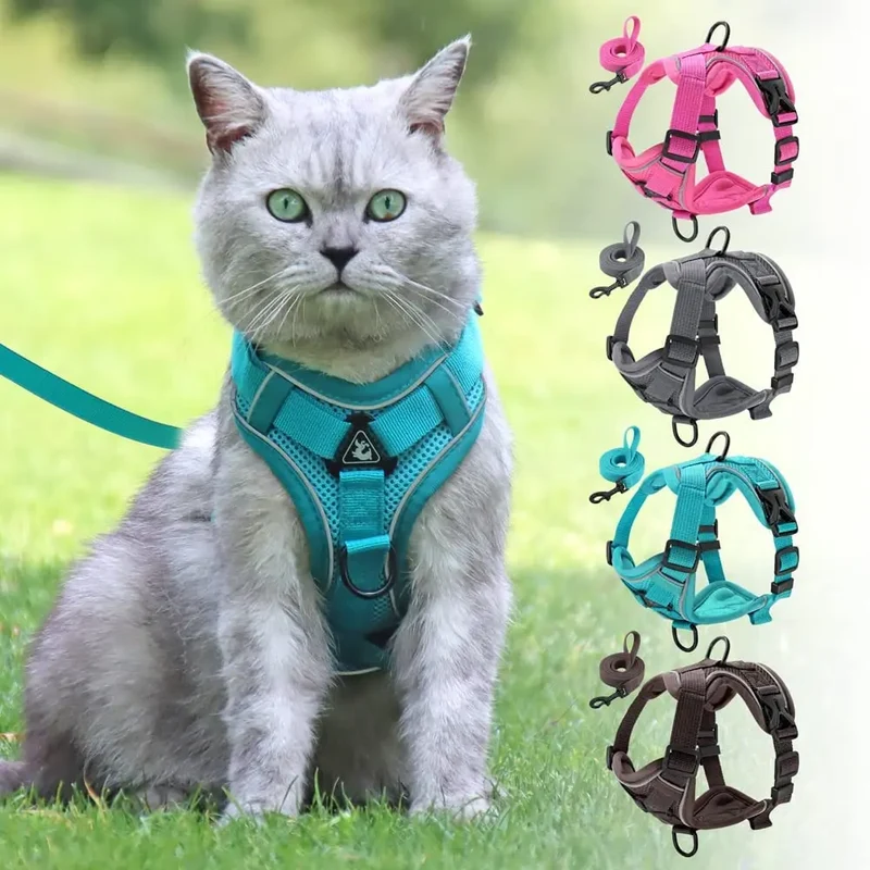 Pet Cat harness and Leash Set Reflective Breathable Dog harness Adjustable For Puppy kitten harness Vest Pet accessories