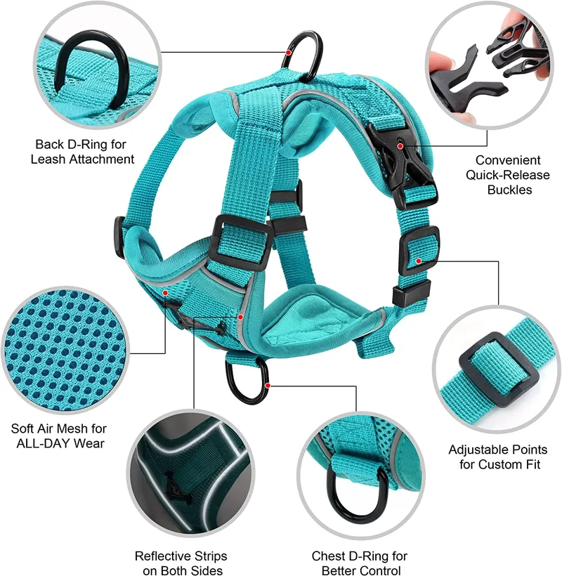 Pet Cat harness and Leash Set Reflective Breathable Dog harness Adjustable For Puppy kitten harness Vest Pet accessories